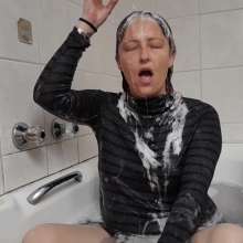 Thefetishgirl: Getting Soaking Wet in My Dress and Washing My Hair