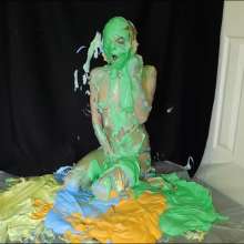 RevSlymsford: Kaydens Plays In Coloured Slime With Toy Inside Her, + Cums