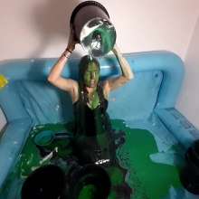 Thefetishgirl: Leather Dress!  And Slime Makes a Good Sexy Feeling