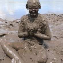 DungeonMasterOne: Miss Abigail's Black Shiny Shorts Mudbath