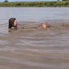 DungeonMasterOne: Miss Abigail's Black Shiny Shorts Mudbath