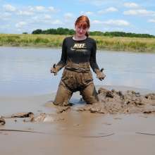 DungeonMasterOne: Miss Abigail's Black Shiny Shorts Mudbath