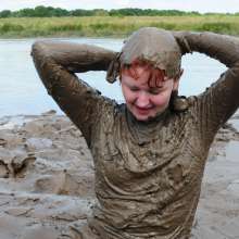 DungeonMasterOne: Miss Abigail's Black Shiny Shorts Mudbath
