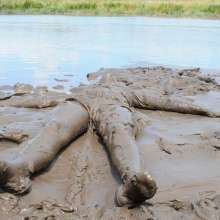 DungeonMasterOne: Miss Abigail's Black Shiny Shorts Mudbath