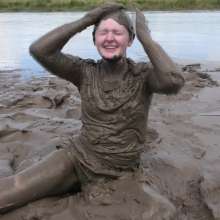 DungeonMasterOne: Miss Abigail's Black Shiny Shorts Mudbath