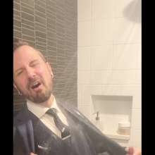 zave66: My New Blue Plaid Suit... Hits the Shower