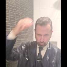 zave66: My New Blue Plaid Suit... Hits the Shower