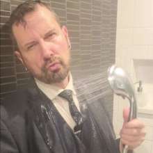zave66: My New Blue Plaid Suit... Hits the Shower