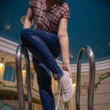 Wet Live Team: Natashka Gets Wetlook in the Indoor Pool, Casual Outfit