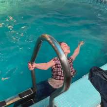 Wet Live Team: Natashka Gets Wetlook in the Indoor Pool, Casual Outfit