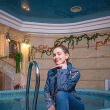 Wet Live Team: Natashka Gets Wetlook in the Indoor Pool, Casual Outfit