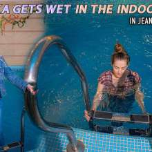 Wet Live Team: Natashka Gets Wetlook in the Indoor Pool, Casual Outfit