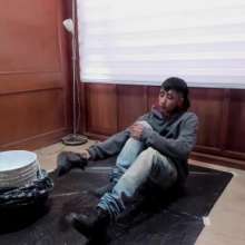 MessyGuys: New Guy Hairy Brandon Plays with a White Paint Bucket
