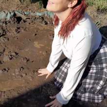 Thefetishgirl: Getting My Uniform All Dirty and Muddy