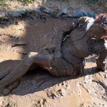 Thefetishgirl: Getting My Uniform All Dirty and Muddy