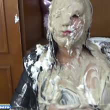 Hikari-Studio-Wam: Sheila in Her First Cake Video in Leather Clothes