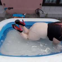 Darkabyss445: Soaking Wet Water Play in High Heels