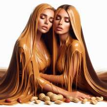 splathair2020: AI Two peanut butter women