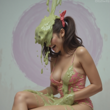 wammypinupart: slimed pinup girls