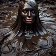 splathair2020: AI Women in dark slippery mud =)