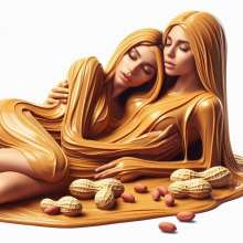 splathair2020: AI Two peanut butter women