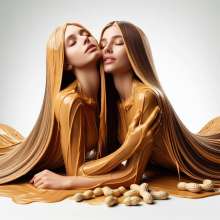 splathair2020: AI Two peanut butter women