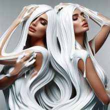 splathair2020: AI 2 women in shaving cream