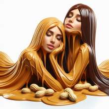 splathair2020: AI Two peanut butter women