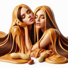 splathair2020: AI Two peanut butter women