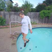 WetlookFashion: Dive into Desire: Camille's Poolside Provocation