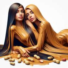 splathair2020: AI Two peanut butter women