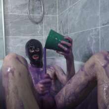 JustinGetsMessy: Horny Twinks Purple Gunging