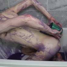 JustinGetsMessy: Horny Twinks Purple Gunging