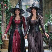 Wetmaxiskirts: The witches' coven eagerly celebrated Halloween despite the rainy weather