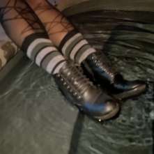 Wet Orchid: Late Night Swim in My Outfit Choice. Black and Shiny