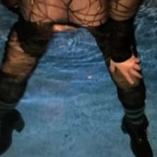 Wet Orchid: Late Night Swim in My Outfit Choice. Black and Shiny