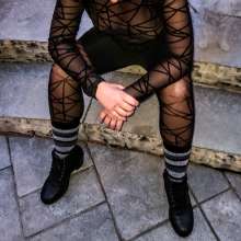 Wet Orchid: Late Night Swim in My Outfit Choice. Black and Shiny