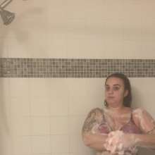 princesslavender: Showering in a Skin Tight White Dress and Nylons