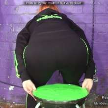 DungeonMasterOne: Felicity and Rosemary in green gunge and sportswear!