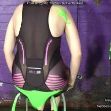 DungeonMasterOne: Felicity and Rosemary in green gunge and sportswear!