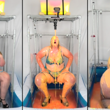 CheekyLuna: CheekyLuna's Gunged In Sexy Blue Lingerie