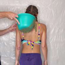 Slimed Models: Eliza Gets a Dog Food Wedgie and Sliming!
