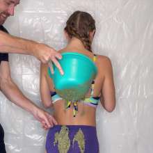 Slimed Models: Eliza Gets a Dog Food Wedgie and Sliming!