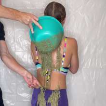 Slimed Models: Eliza Gets a Dog Food Wedgie and Sliming!