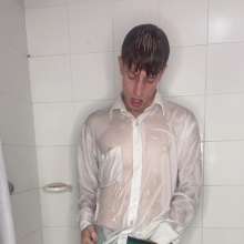 WETColours: Guy Showers Removing Jeans + Jacket, Hot Display Thru Shirt