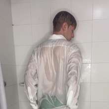 WETColours: Guy Showers Removing Jeans + Jacket, Hot Display Thru Shirt
