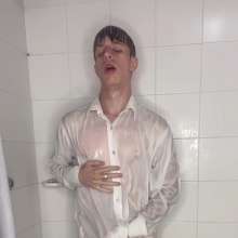 WETColours: Guy Showers Removing Jeans + Jacket, Hot Display Thru Shirt