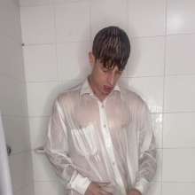 WETColours: Guy Showers Removing Jeans + Jacket, Hot Display Thru Shirt