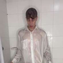 WETColours: Guy Showers Removing Jeans + Jacket, Hot Display Thru Shirt