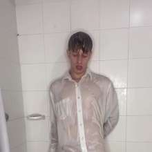 WETColours: Guy Showers Removing Jeans + Jacket, Hot Display Thru Shirt